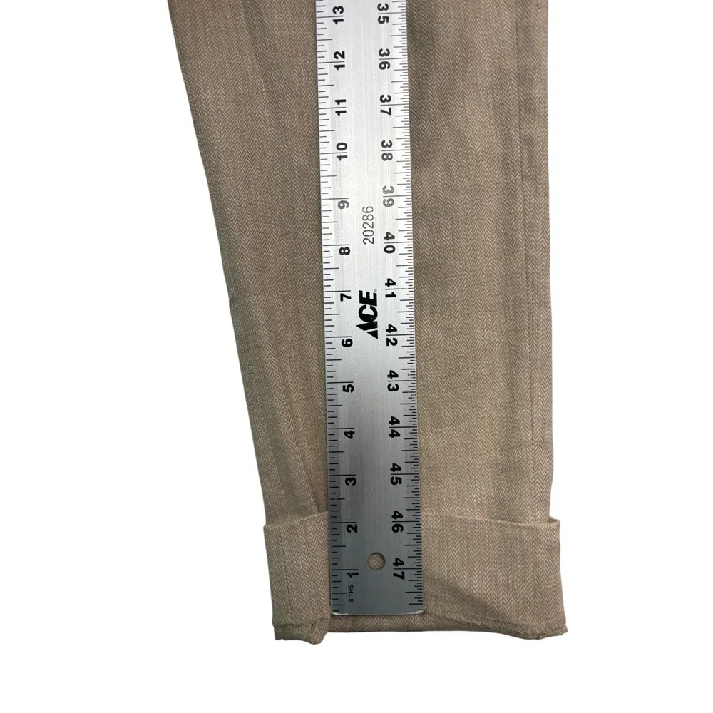 Banana Republic 30x29 Tan Herringbone Linen Cotton Pants Trousers Tailored Fit